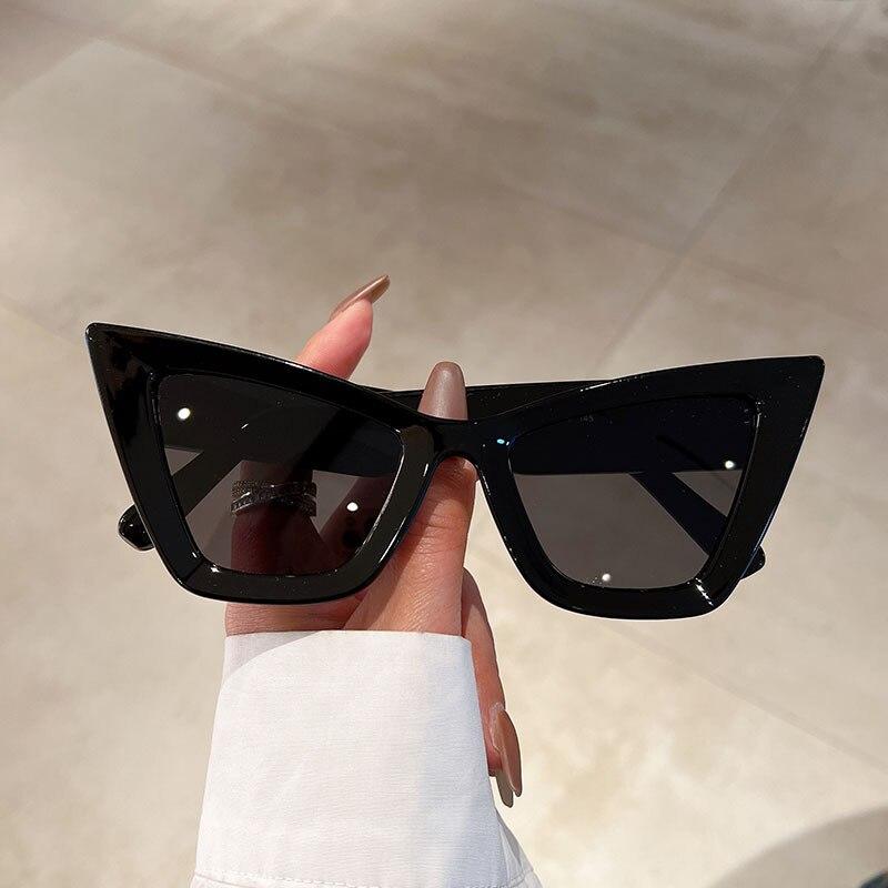 New Simple Cat Eye Full Frame Shades Trendy Fashion Colorful Female Hip-hop Eyewear Popular Brand Designer Lady UV400 Sunglasses