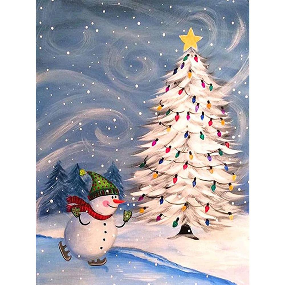 

Алмазная картина Снеговик полный квадрат Новое поступление Алмазная вышивка Рождественская елка Алмазная мозаика Зимний декор для дома Full Square 20X30CM