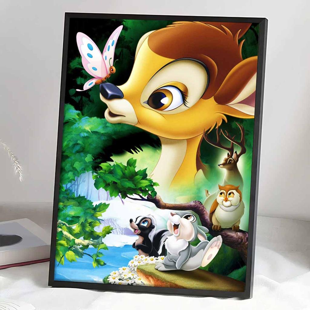 Full Round Diamond Painting The Deer and Its Friends Art Rhinestone Picture Mosaic DIY 5D Cross Stitch Embroidery Home Decoration