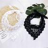 Women Embroidered Floral Lace Triangle Neck Scarf