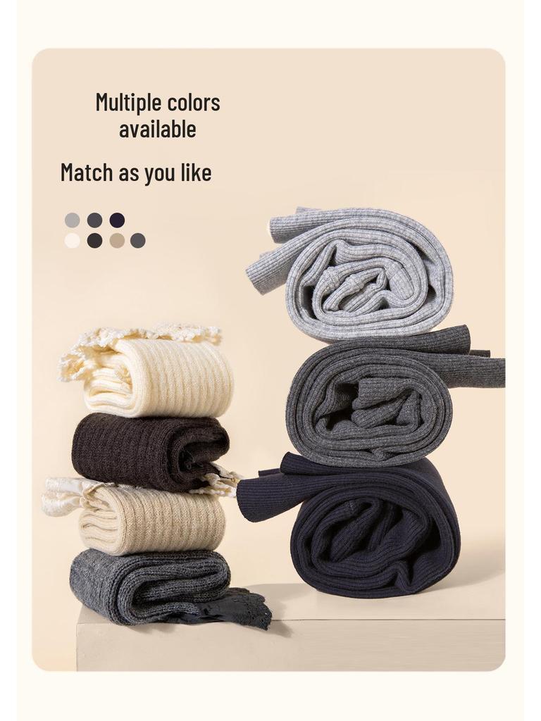 2025 Winter Tongbei Girls' Fleece-Lined Solid Leggings - Thick, Fashionable, and Warm