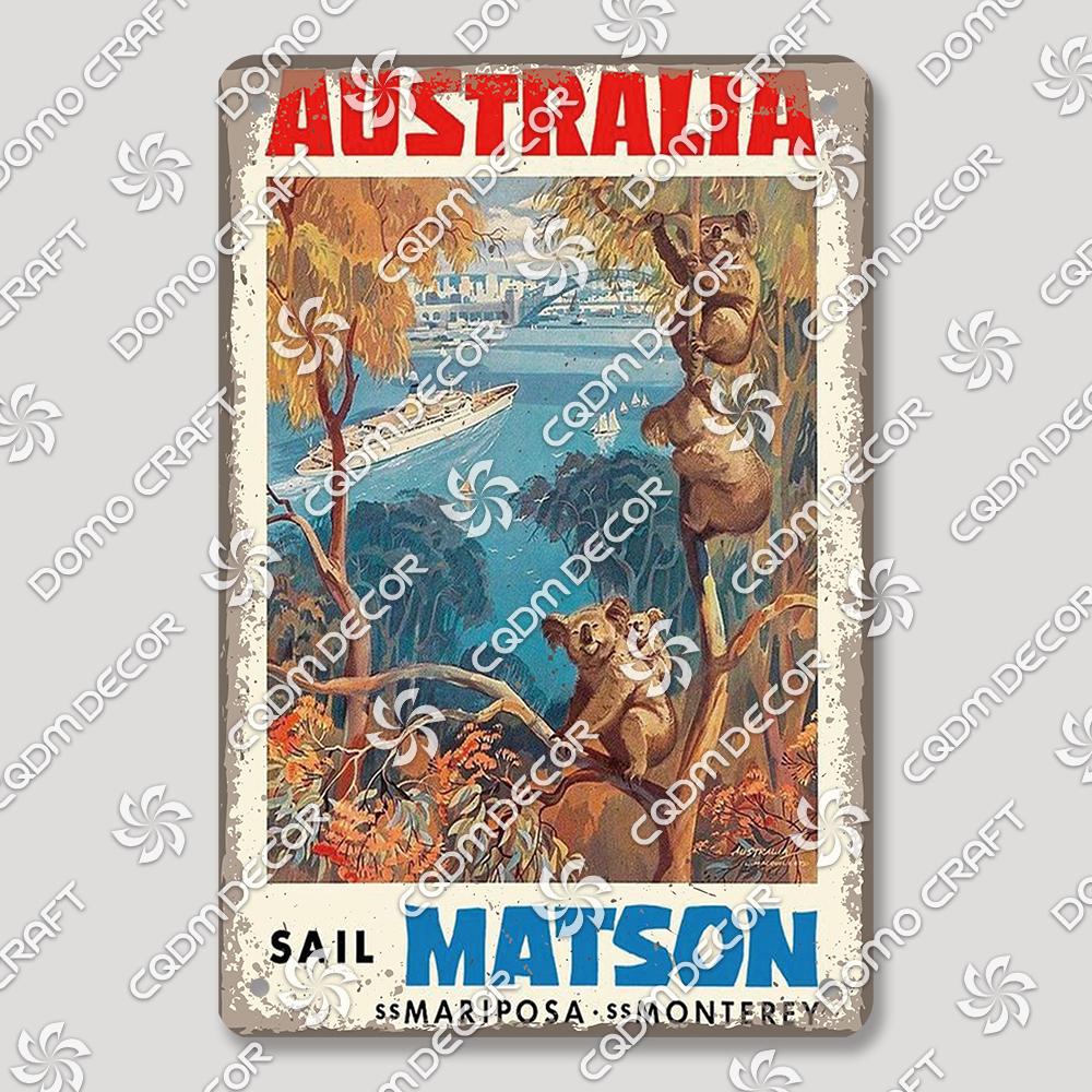 Suisse Plaque Scénique Panneau en Étain Affiche Métal Zurich Montreux Rigi Alpes Plaques Métalliques Décor Mural Rétro Café Salon Maison