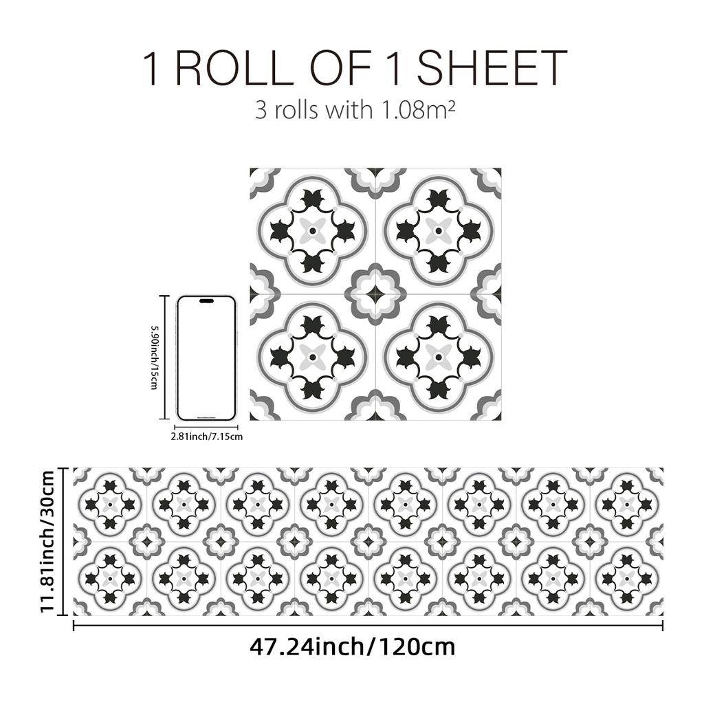 Böhmischer Wind Fliesen Küchenaufkleber Wasserdicht und Feuchtigkeitsbeständig Küchen- und Badezimmerwandaufkleber Verdicktes PVC Selbstklebend Keine Kleberückstände