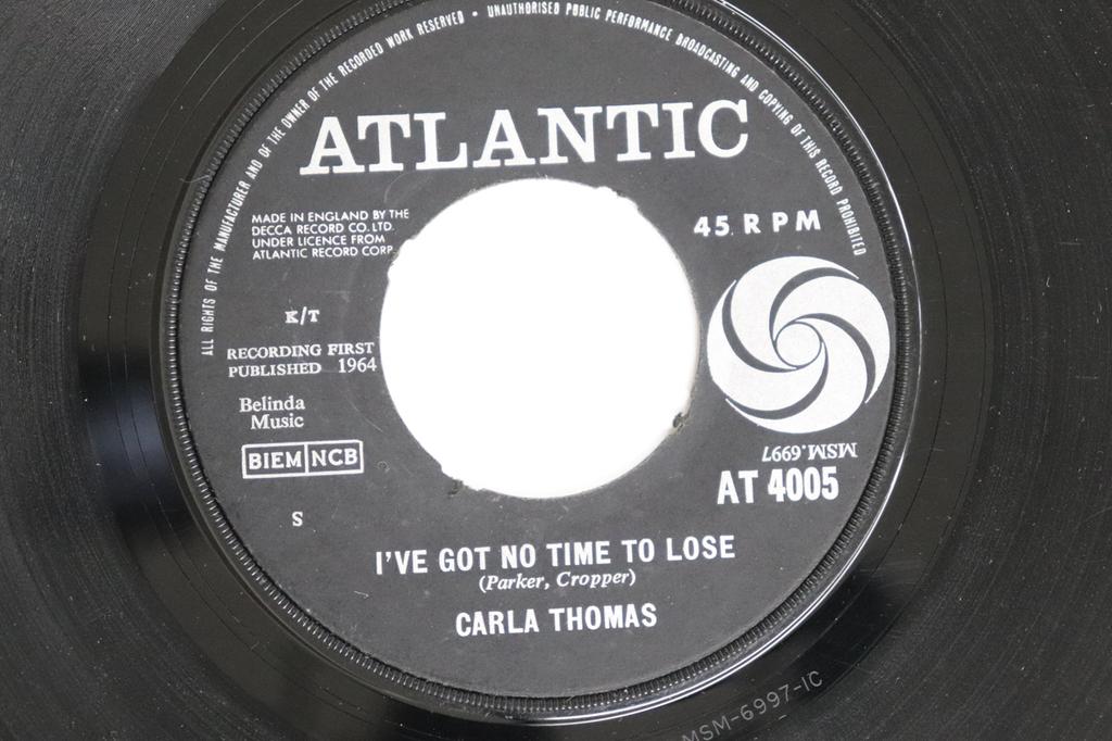 7inch Record CARLA THOMAS - I've Got No Time To Lose AT4005 ATLANTIC 1964 UK Soul/Funk Used