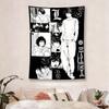 Death Note L Lawliet Manga Collage Tapestry Anime Wall Hanging for Bedroom Dorm Decor Flat Print