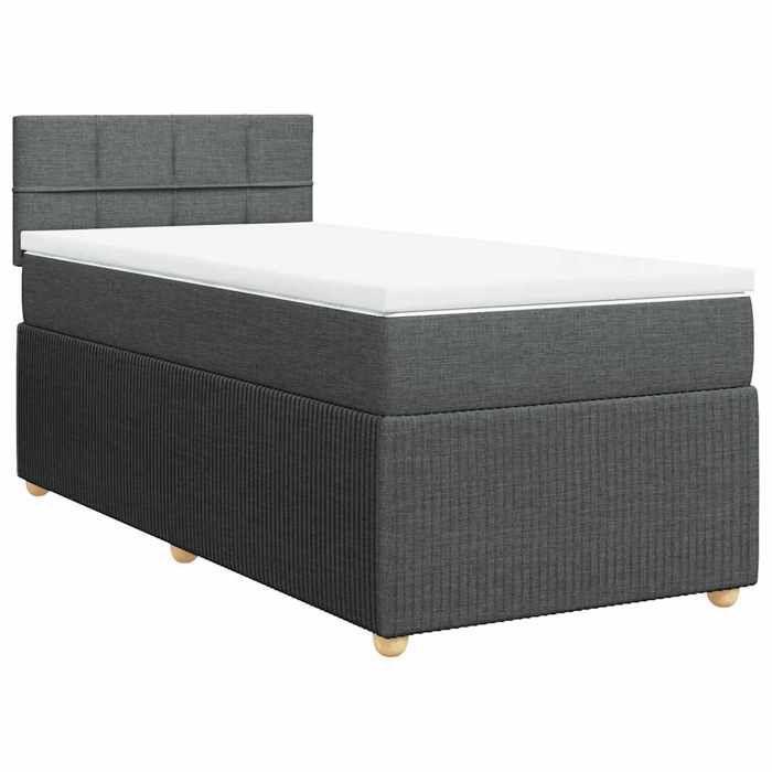 Maison Exclusive - Sommier à lattes de lit avec matelas Gris foncé 80x200 cm Tissu