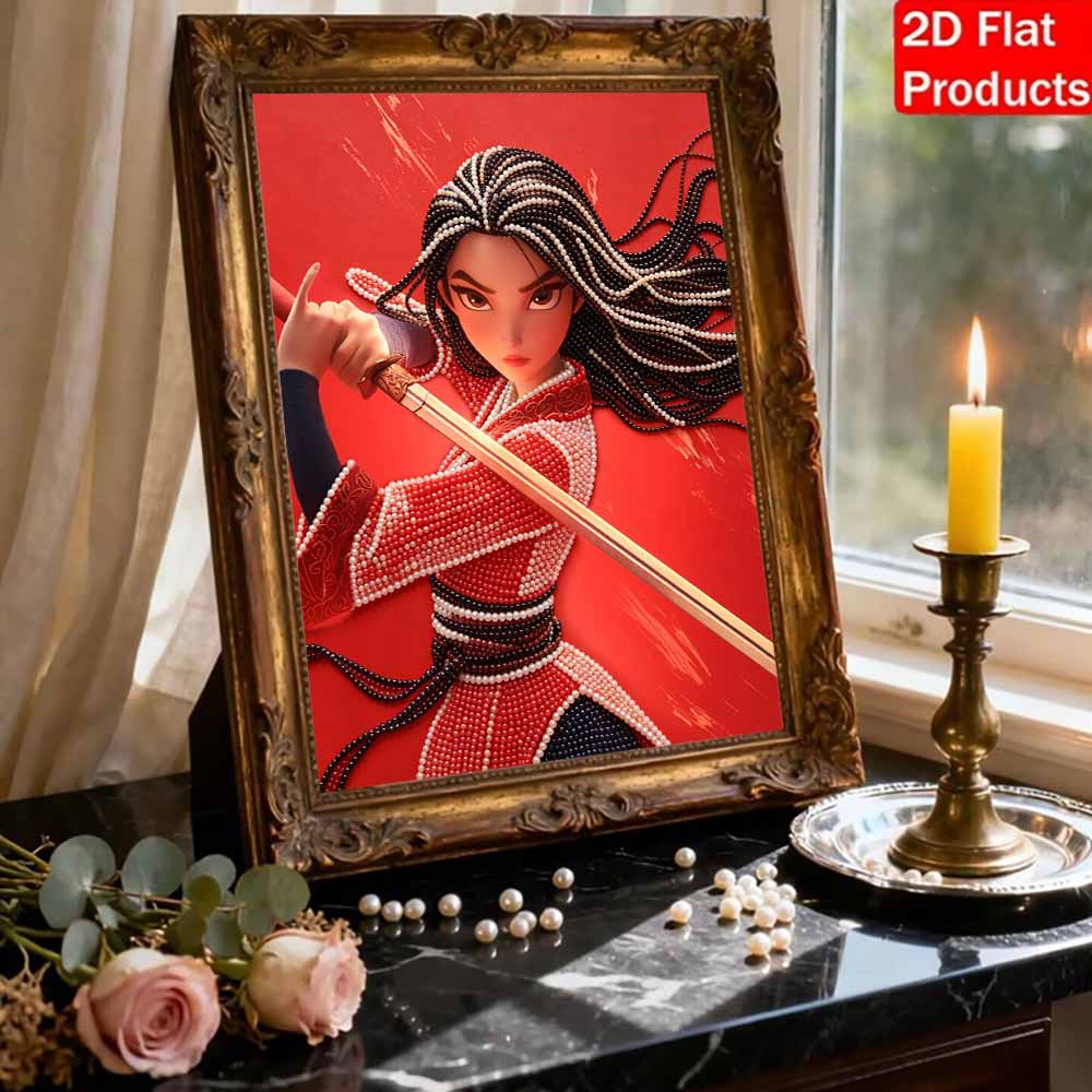 Disney DIY Pearl Art Painting Mulan Heroic Home Wall Decoration Pearl Gemstone Painting Pictures Crafts Home Decoration