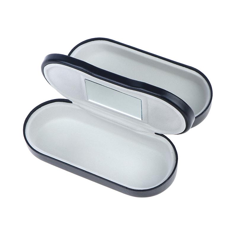 Double Interlayer Metal Eyewear Case Leather Frame Glasses Case Storage Double Layer Mirror Box