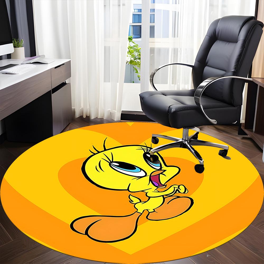 1pc Tweety Bird Office Round Area Rug, Under Office Chairs Bedroom Living Room Home Decor a1022286