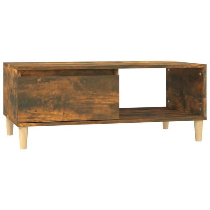 821049 vidaXL Table basse Chêne fumé 90x50x36,5 cm Bois d'ingénierie
