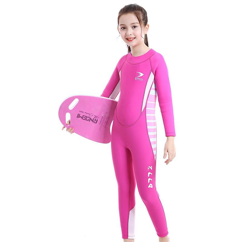 2.5MM Children's Diving Suit One-piece Warm Swimming Girls Snorkeling Surfing Sunscreen Jellyfish Long-sleeved