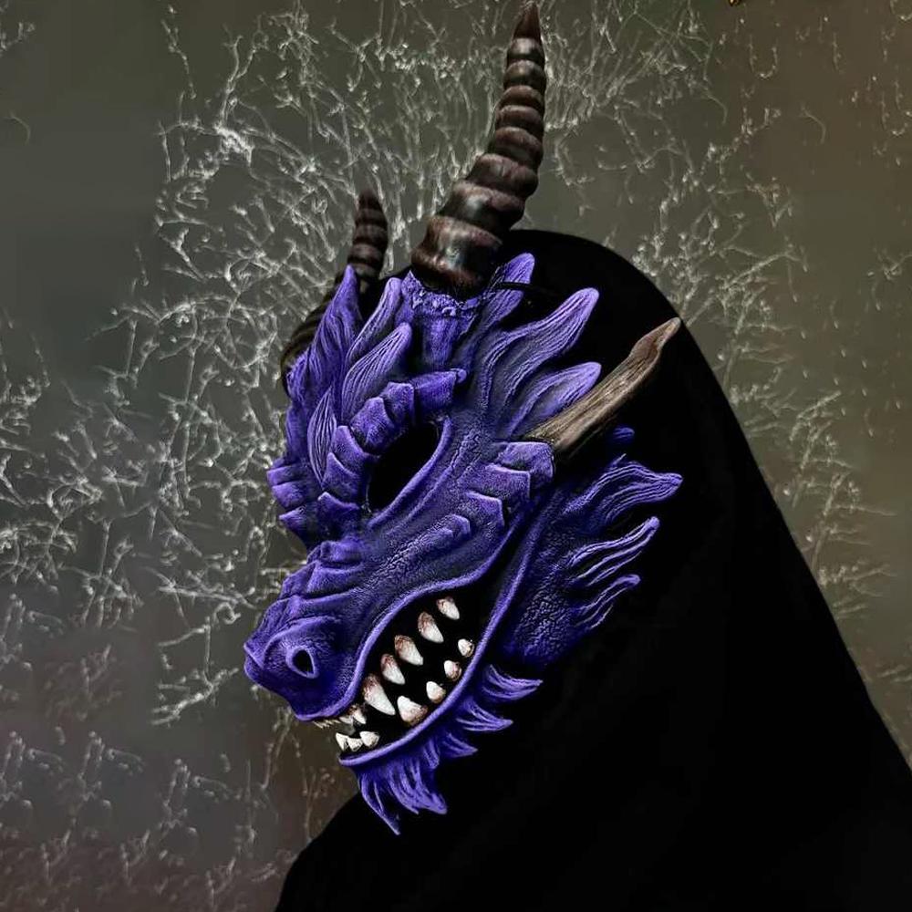 

Horror Dragon Head Mask Cosplay Animal Monster Demon Latex Helmet Halloween Carnival Dress Up Party Costumes Props