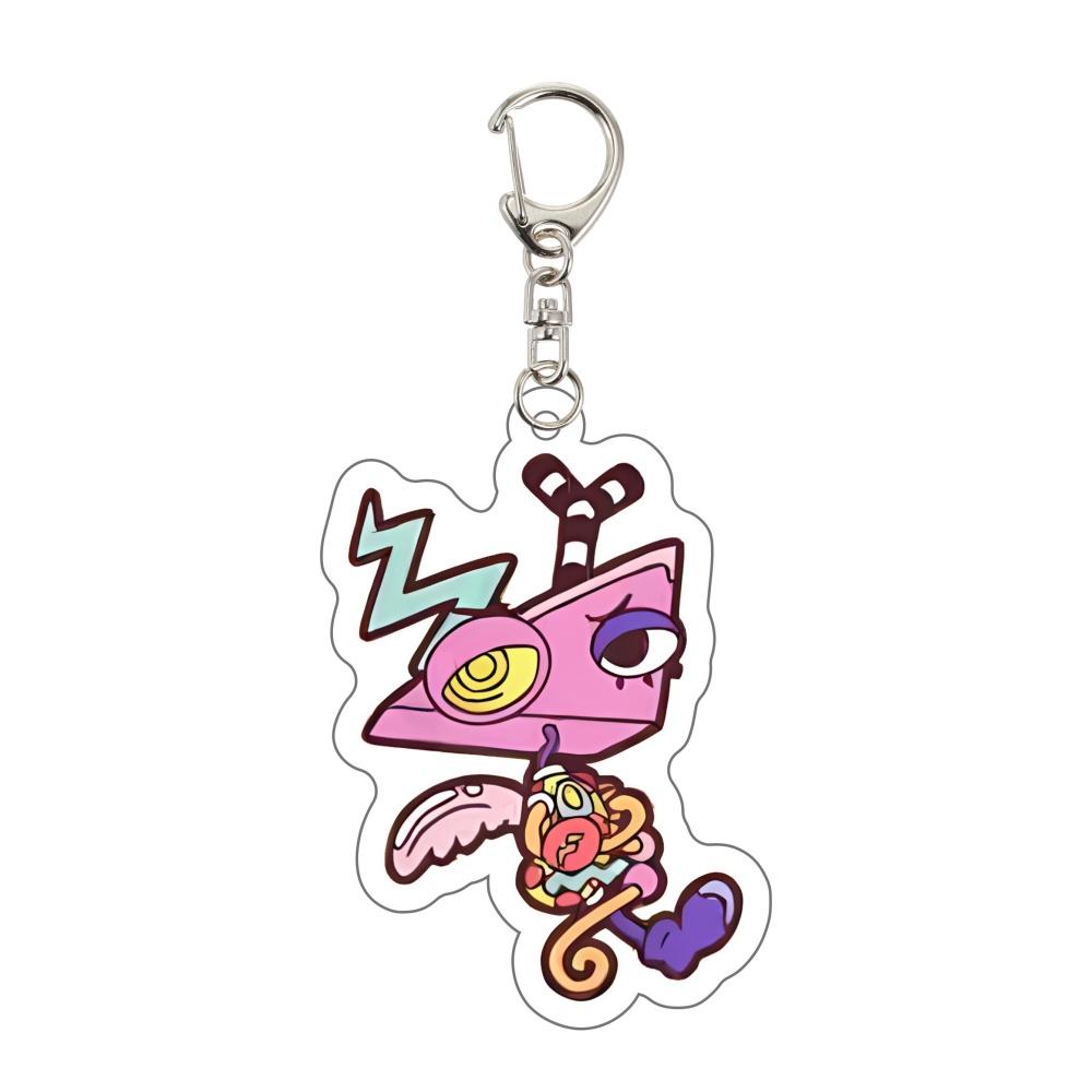 Anime Freak Circus Keychain Pomni Jax Ragatha Kinger Gangle Zooble Caine Chibi Acrylic Keyring Pendant Bag Charm Figure Key