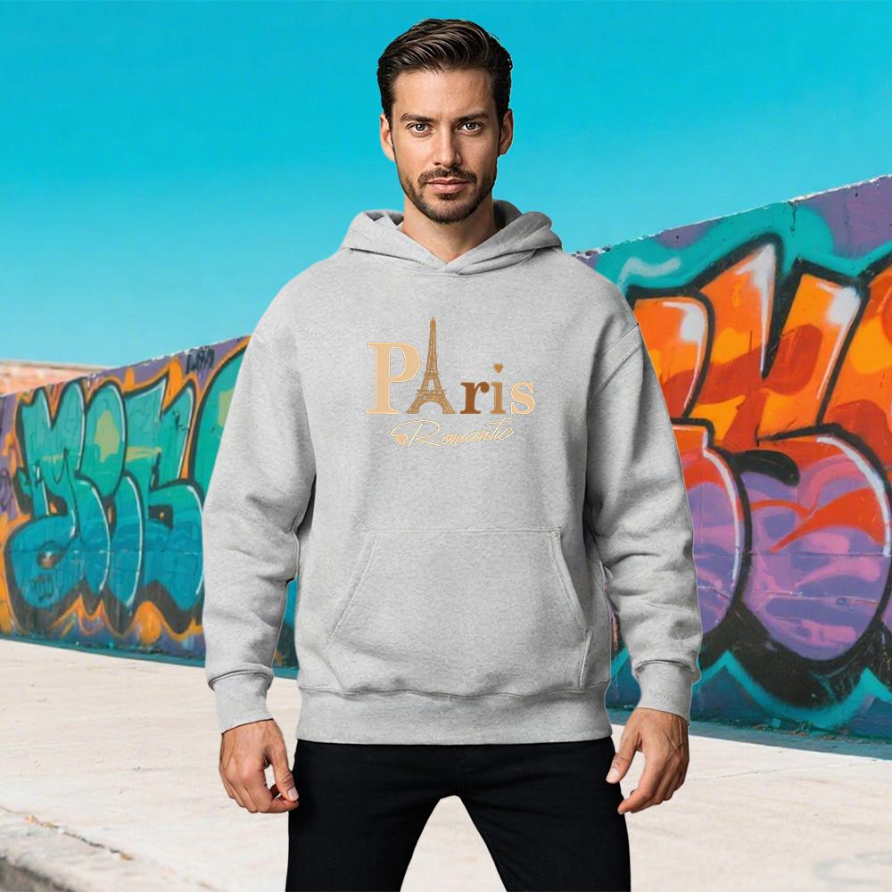 

Paris Pattern Printed Loose Sweatshirt Casual Long Sleeve Men Autumn Winter Comfortable Pullover Crewneck Hoodies Female Clothes 3XL