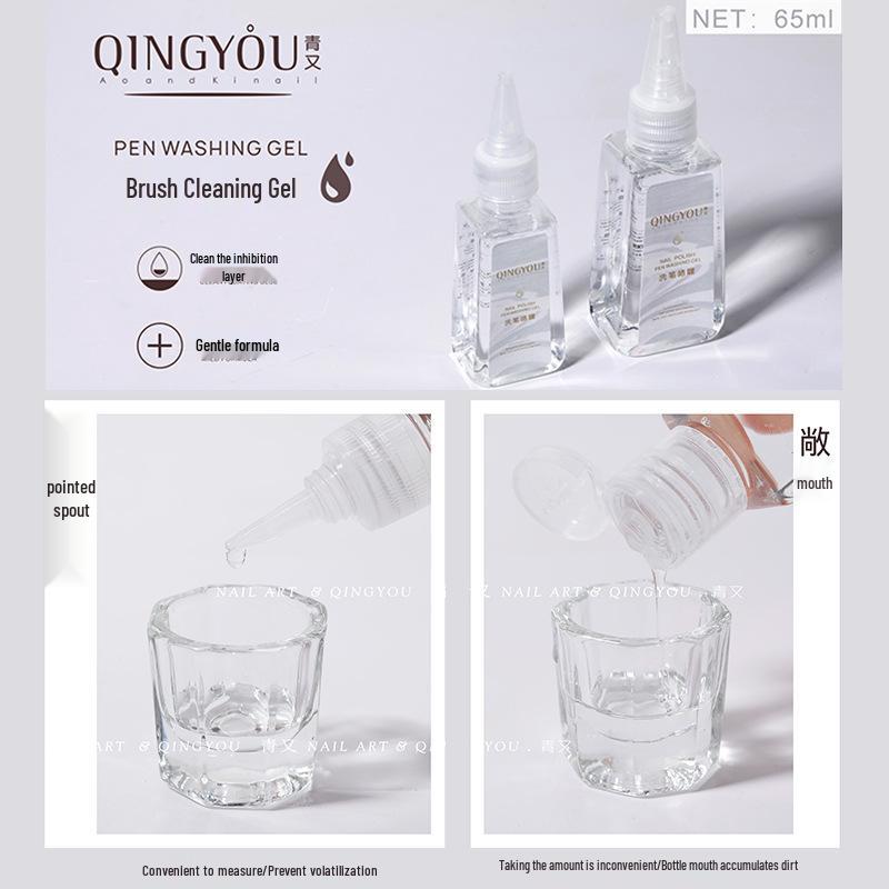 

Средство для очистки кистей для нейл-арта: Не раздражающее средство для снятия геля и гель-лака с хрустальным стаканчиком