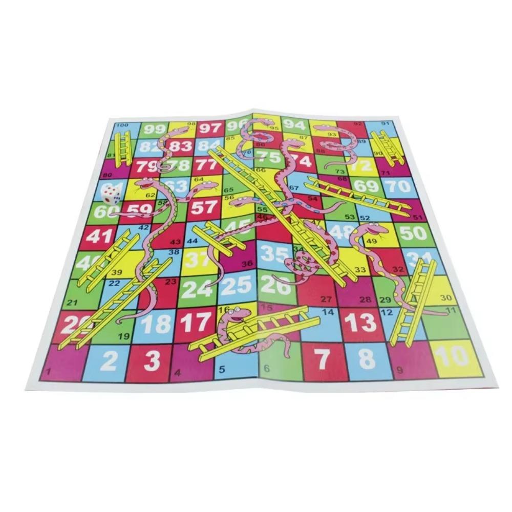 Funny Snakes and Ladders Chess Games Educational Foldable Chessboard for Kids Children Toys Board Game for Party Birthday Gifts