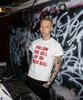 SHIRTMYLIPS Disco Slogan Rockstar Crop T-Shirt White