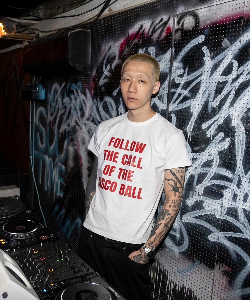 SHIRTMYLIPS Disco Slogan Rockstar Crop T-Shirt White