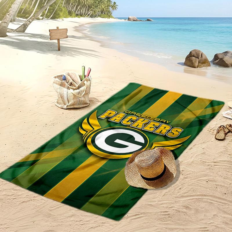 Asciugamano da Spiaggia Stampa Green Bay Packers Morbido Portatile Asciugatura Rapida?Asciugamano Asciutto Per Piscina Vacanza Estiva Sport all'Aperto