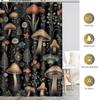 Aimego Mushroom Boho Shower Curtains - Vintage Floral Plants Retro Flowers Bohemian Fairy Nature Botanical Bath Shower Curtain