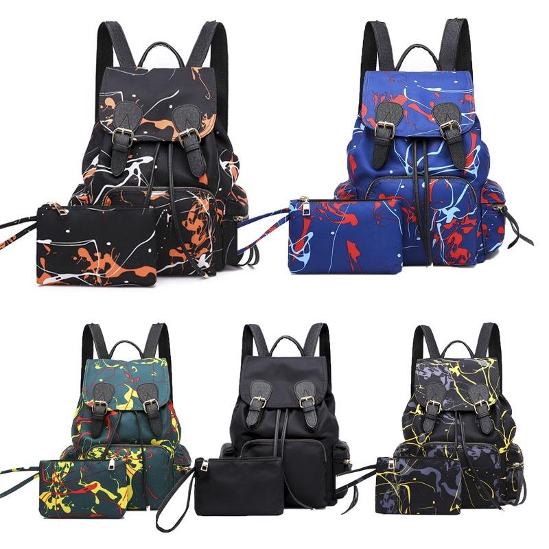 Stilvoller Und Verschleißfester Damen-Nylon-Graffiti-Rucksack Mit Weichem Material