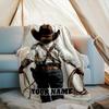1PC Custom Name Cowboy Dreams Outdooor Flannel Blankets Throw Blanket All-Season Throw Gift Bedspread for Couch, Bed, Camping Holiday Birthda