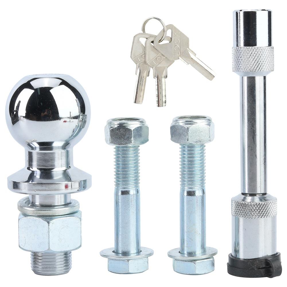 Adjustable 2in Towbar Ball Mount Hitch Trailer Tongue Tow Bar Set 6500LBS Towing Capacity