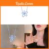 Copper Zircon Flower Pendant Necklace For Women With Sparkling Stone Embellishments