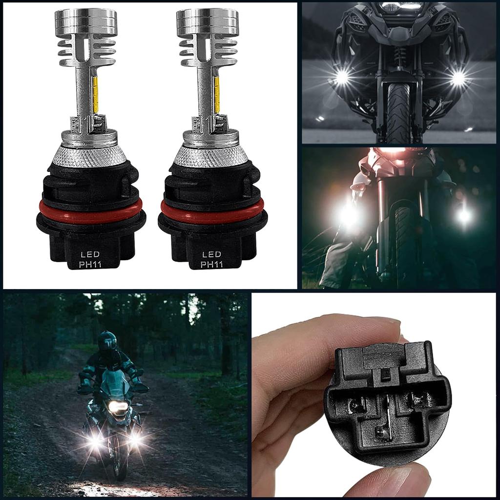 Ziyue PH11 Scheinwerfer LED Motorradbirne, 2er-Pack, Hohe Helligkeit, Erhöhte Sichtbarkeit, Hi/Lo