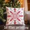 Heimdeko Weihnachten Rote Schneeflocken & Bäume Kissenbezüge Muster Kissenbezug Geeignet für Sofa Schlafzimmer Auto Kissenbezug
