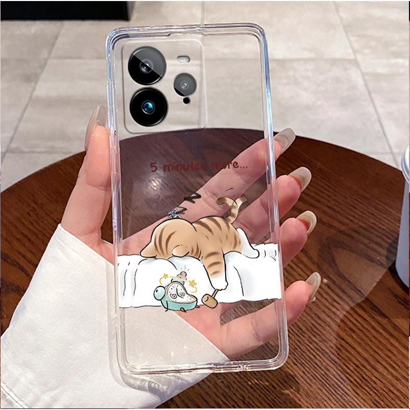 Cute Funny Cartoon Cat Design Pattern Phone Case For Realme GT 7 Pro 5G Clear TPU Soft Cover Anti-scratch Couple Shell
