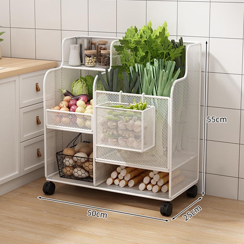 Multi-functional Kitchen Storage Rack: Multi-layer Basket for Fruits, Vegetables, Onions, Ginger, and Garlic