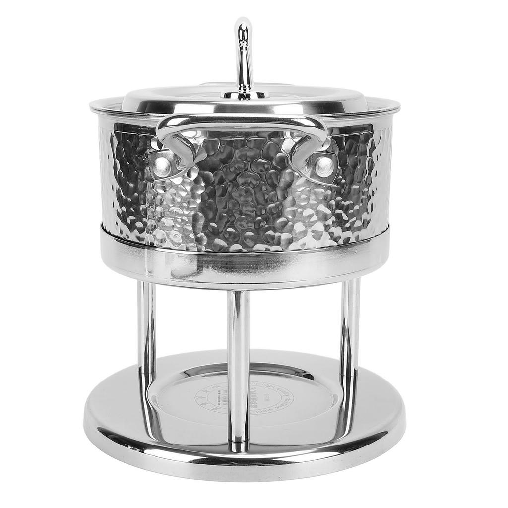 Single Fire Stove 304 Stainless Steel Individual Food Warmer Stove Pan Camping Hot Pot with Lid for