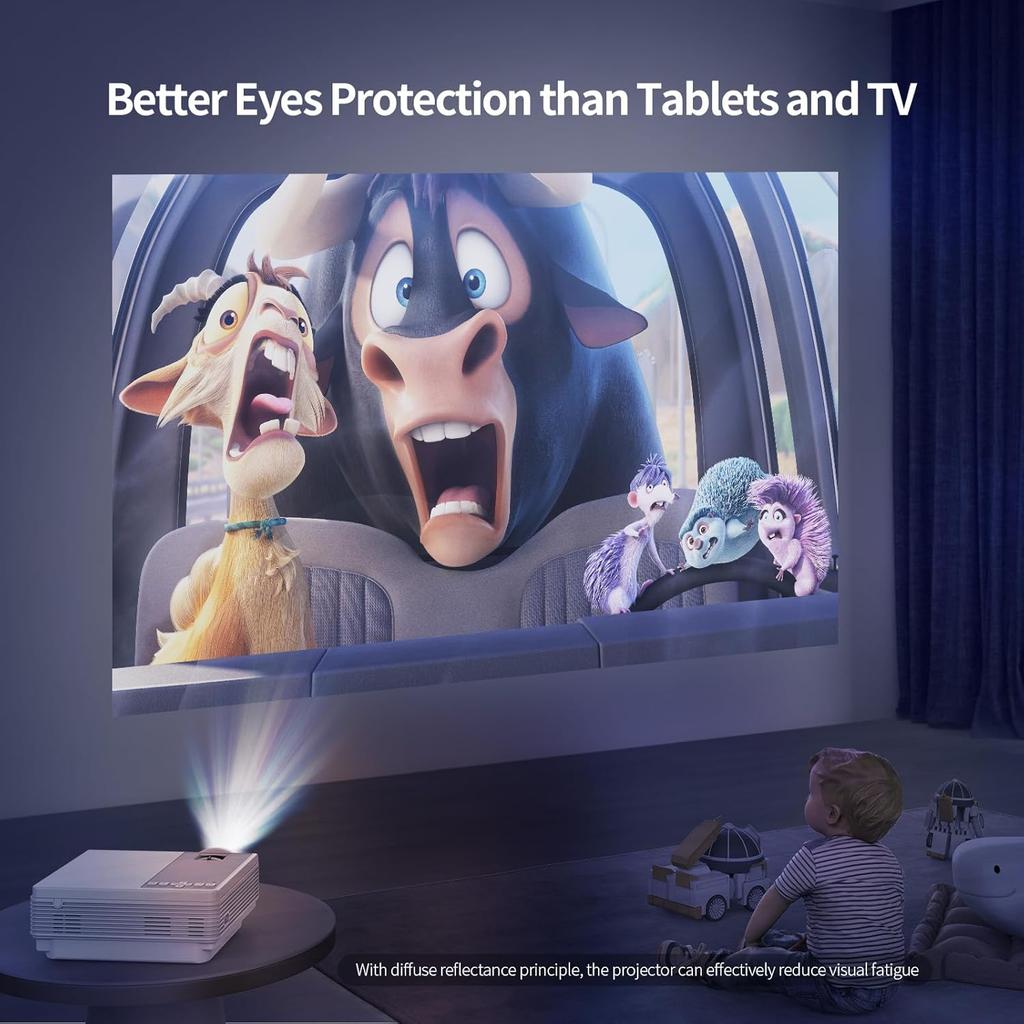 Projektor Przenośny Obsługujący 4K 5G WiFi Projektor Domowy Projektor Przenośny Zewnętrzny Wyświetlacz do 300" Projektor Filmowy Kompatybilny z TV Stick HDMI Telefon