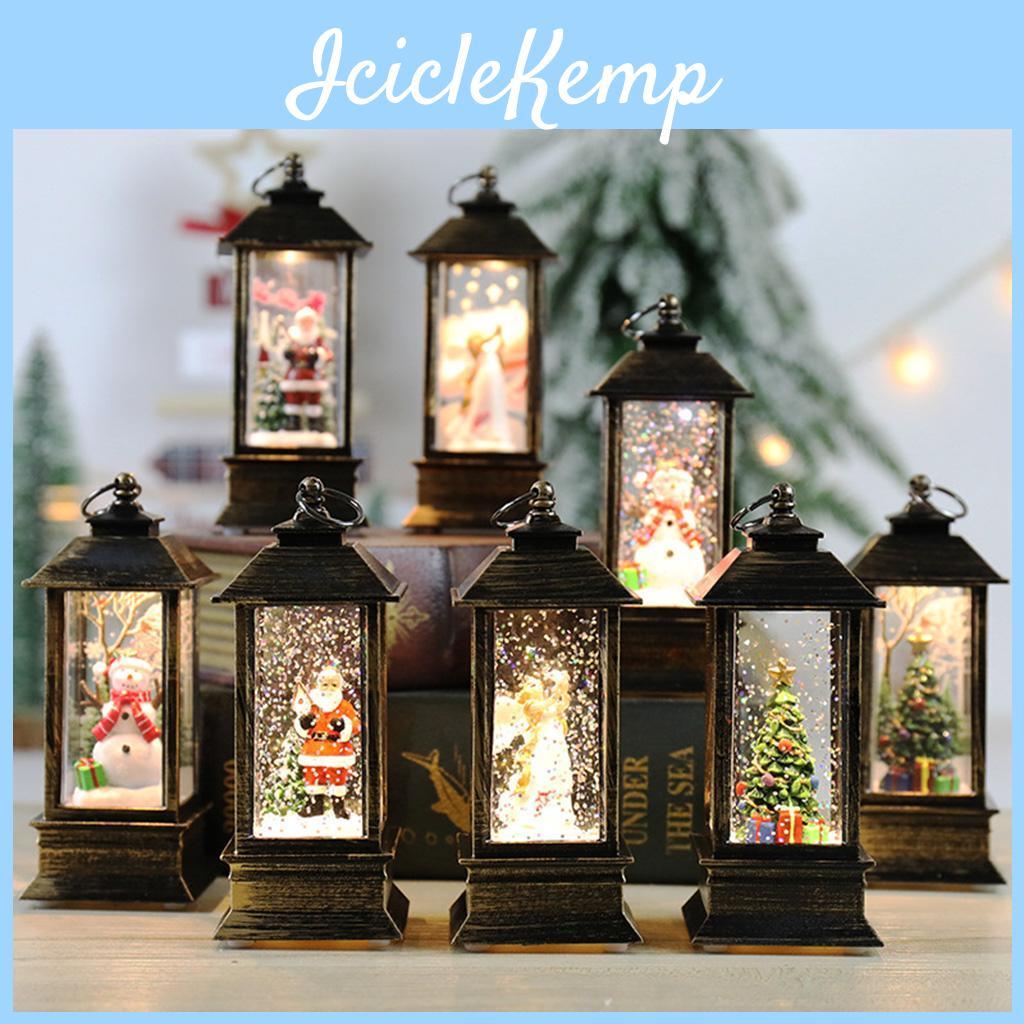 Globe Battery Lantern Snow Christmas Operated Led Light Water Glittering Santa Snowman Hanging Night Lamp Holiday Decor