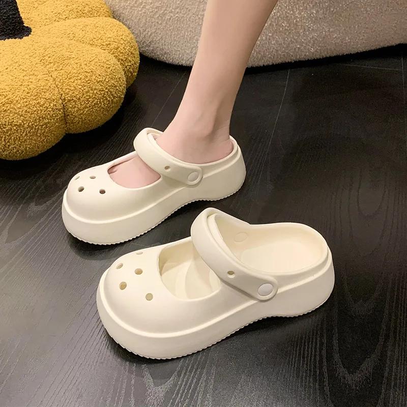 Women's Sandals Summer 2024 Outdoor Slides Soft Sole Garden Shoes Female Indoor Thick Bottom Non-slip Sandals Chaussure Femme