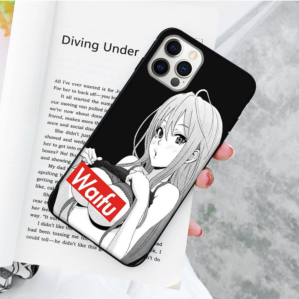 JW80 Waifu Senpai Anime Girl Soft Case for Samsung Note 20 Lite S24 Ultra S23 A03 A05 A06 A11 A71 A15 A16 A13 A24 A25 A33 A52 A53 A50 M55 M35 Plus