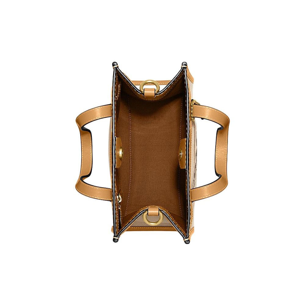 Coach Field Fabric With Cow Leather Tote Bag, Shopping Bag, Crossbody Bag, Shoulder Bag Small Women's Khaki Multicolor CH740-B4VPJ