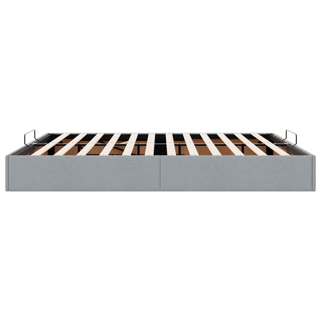 Ottoman Bed without Mattress Light Grey 180x200 cm Fabric
