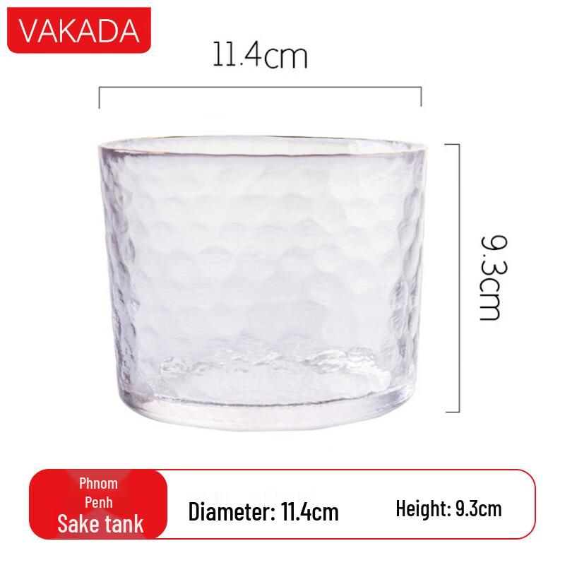 VAKADA Gold Rim High Borosilicate Glass Sake Warmer Set