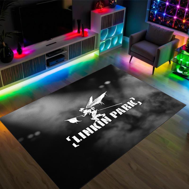 Linkin Park Design Crystal Velvet Carpet Cozy Non?Slip Printed Rug For Bedroom Living Room Entrance