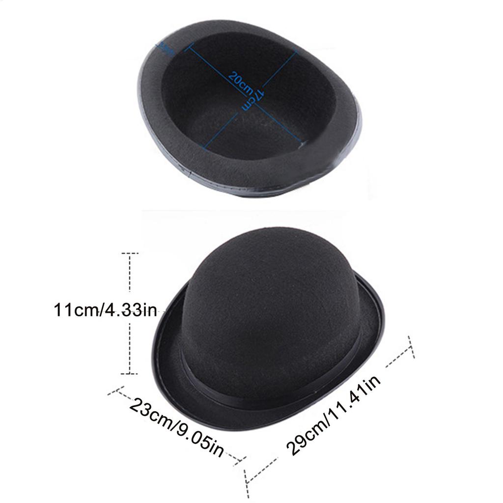 1pcs Bowler Hat Black Hat Bowler Top Hat Stage Carnival Costume Theater Costume Hat Magician Top Hat