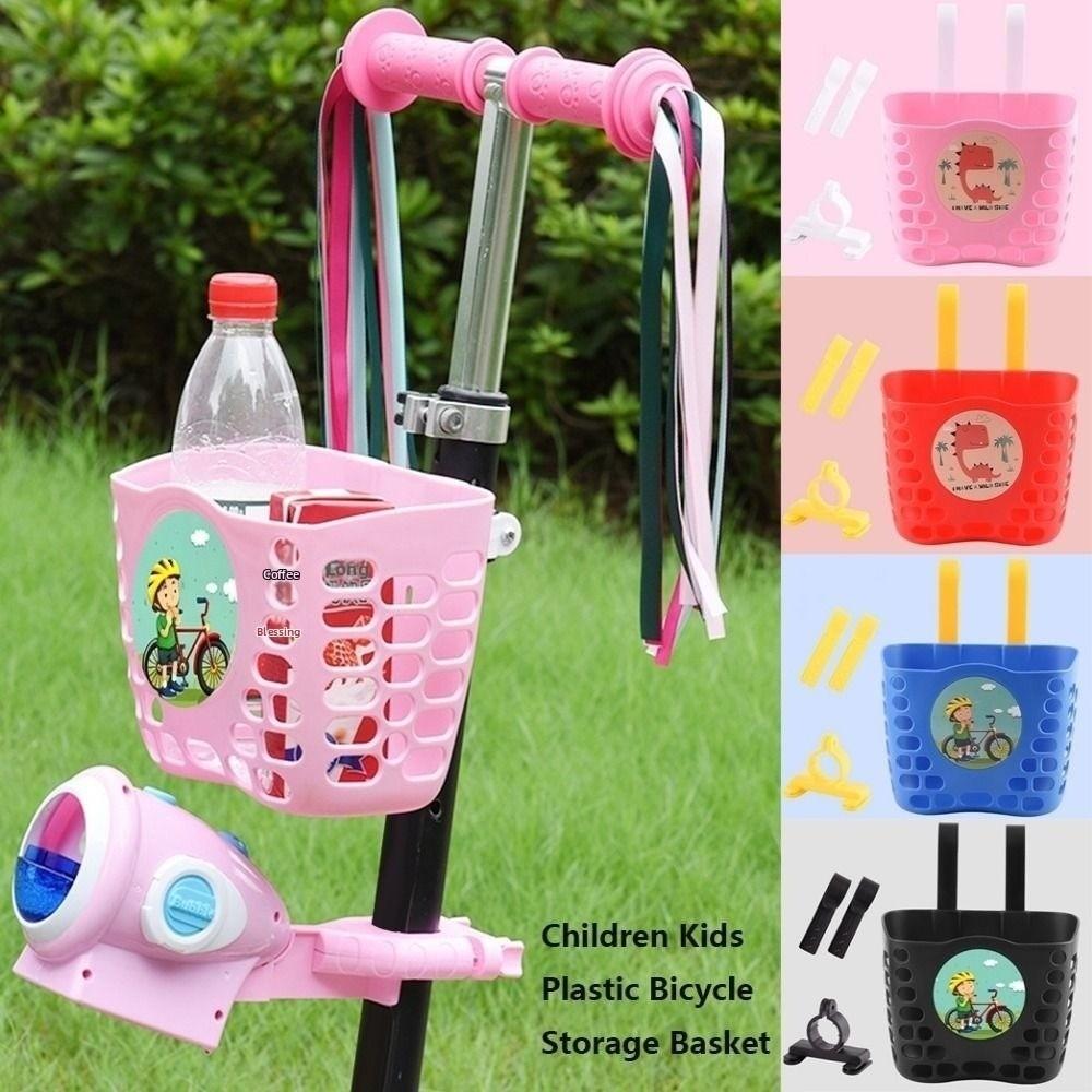 Cartoon Patten Children Kids Basket Plastic Student Front Basket Bike Carrier Bag Bike Accessories