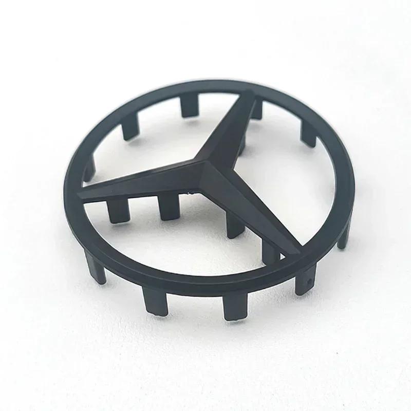 

2025 Hot For Mercedes Benz 52mm 58mm ABS Chrome Black Star Logo Mercedes Steering Wheel Logo Sticker For Mercedes Benz C E S Cla