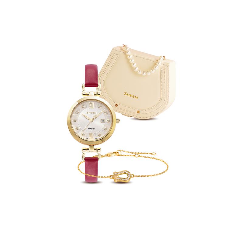 CASIO Women s SHEEN 30mm Gray Watch SHE-4536GL SHE-4536GL-7A Box