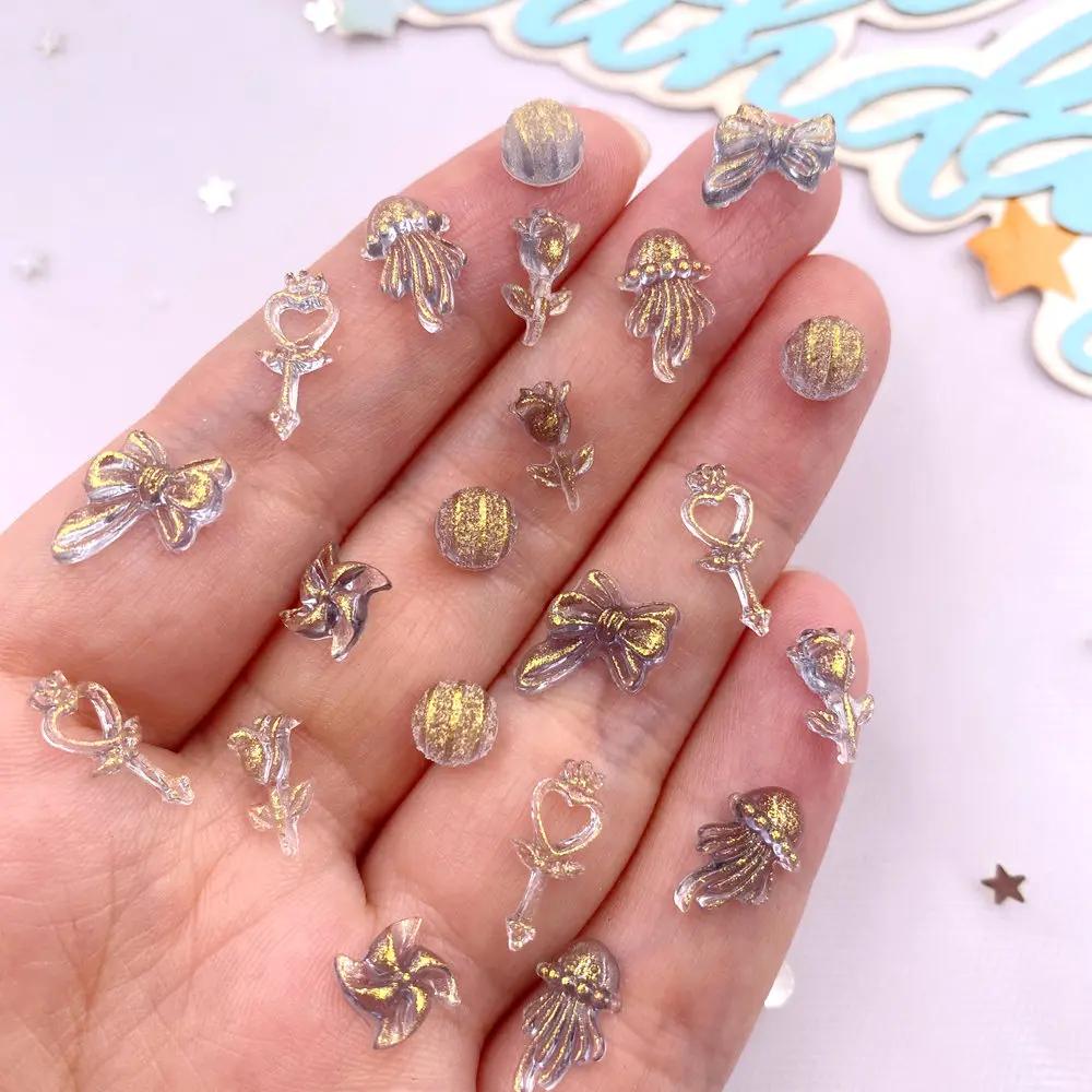 8 g Harz Mini Glitter Bunte Zauberstab Qualle Rose Kunst Nagel Flache Rückseite Strass Applikation DIY Scrapbook Schmuck Dekor