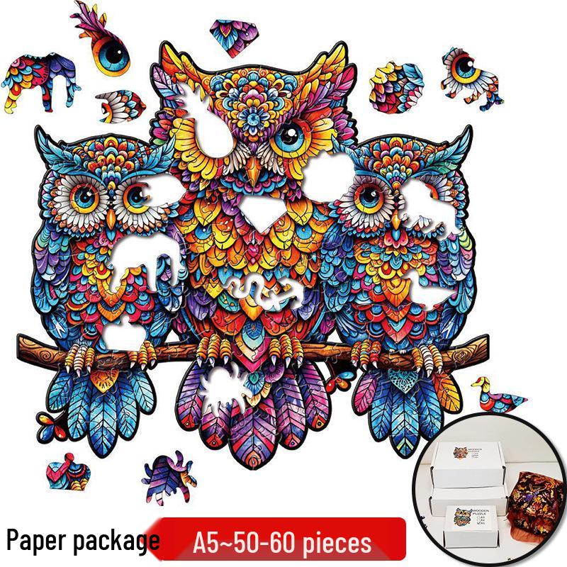 Irregular Animal Dog Penguin Wooden Puzzle in Stock
