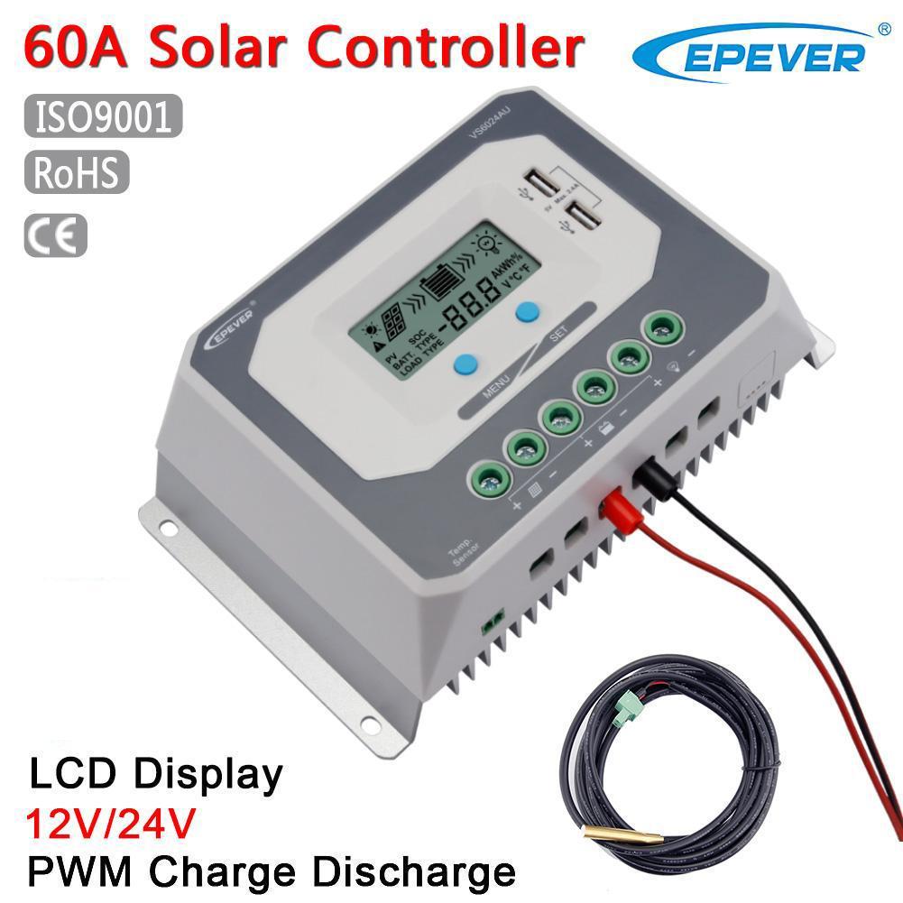 EPEVER LCD 10A 20A 30A 45A 60A PWM Solar Panel Charge Controller 12V 24V USB UP EPEVER LCD 10A 20A 30A 45A 60A PWM Solar Panel Charge Controller 12V 24V USB UP