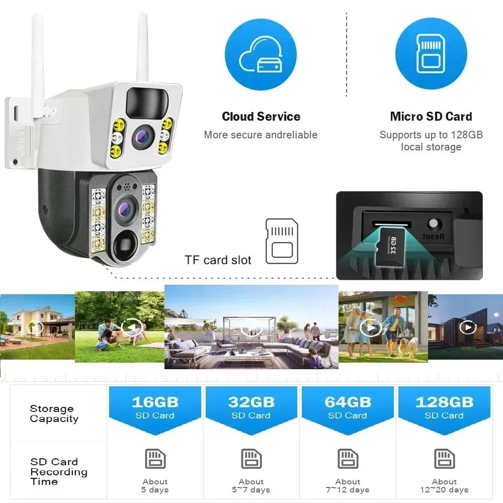 Venkovní solární kamera 4G/WIFI vodotěsný monitor, inteligentní vzdálený domácí monitor nočního vidění s vysokým rozlišením