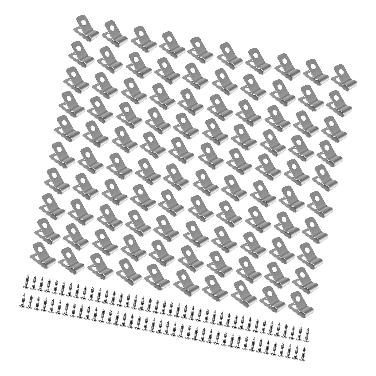 

Упаковка из 100 зажимов для наружной проволоки из нержавеющей стали, зажимы для проволоки для надежной и долговечной установки садового ограждения B
